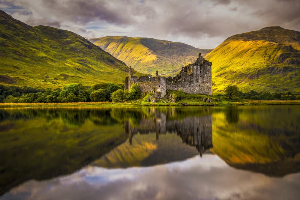 Kilchurn Castle reflected in Loch Awe, Scotland