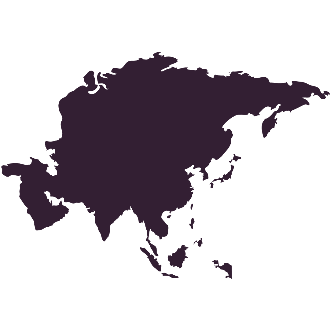 Silhouette map of Asia