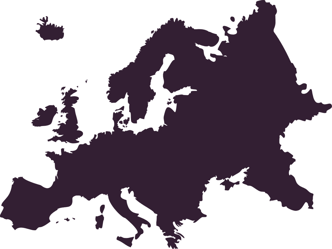 Silhouette map of Europe