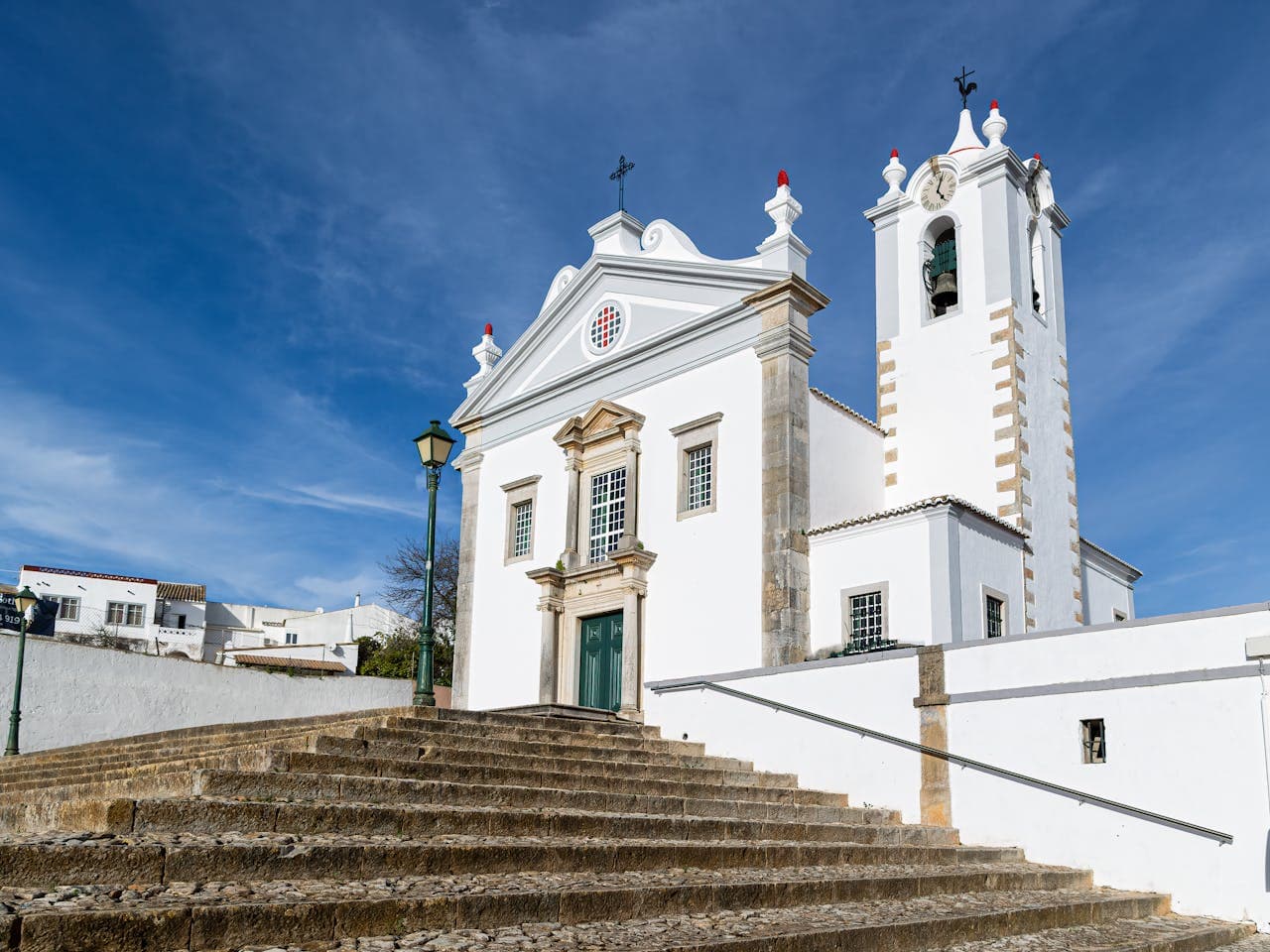White church located in Portugal near the city of Faro.