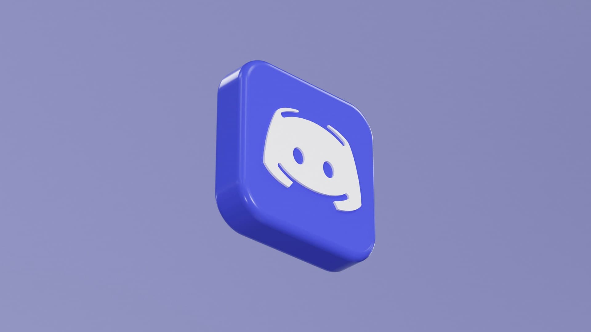 3D blue square with a white Discord logo in the center representing how much data discord uses, floating against a purple background.
