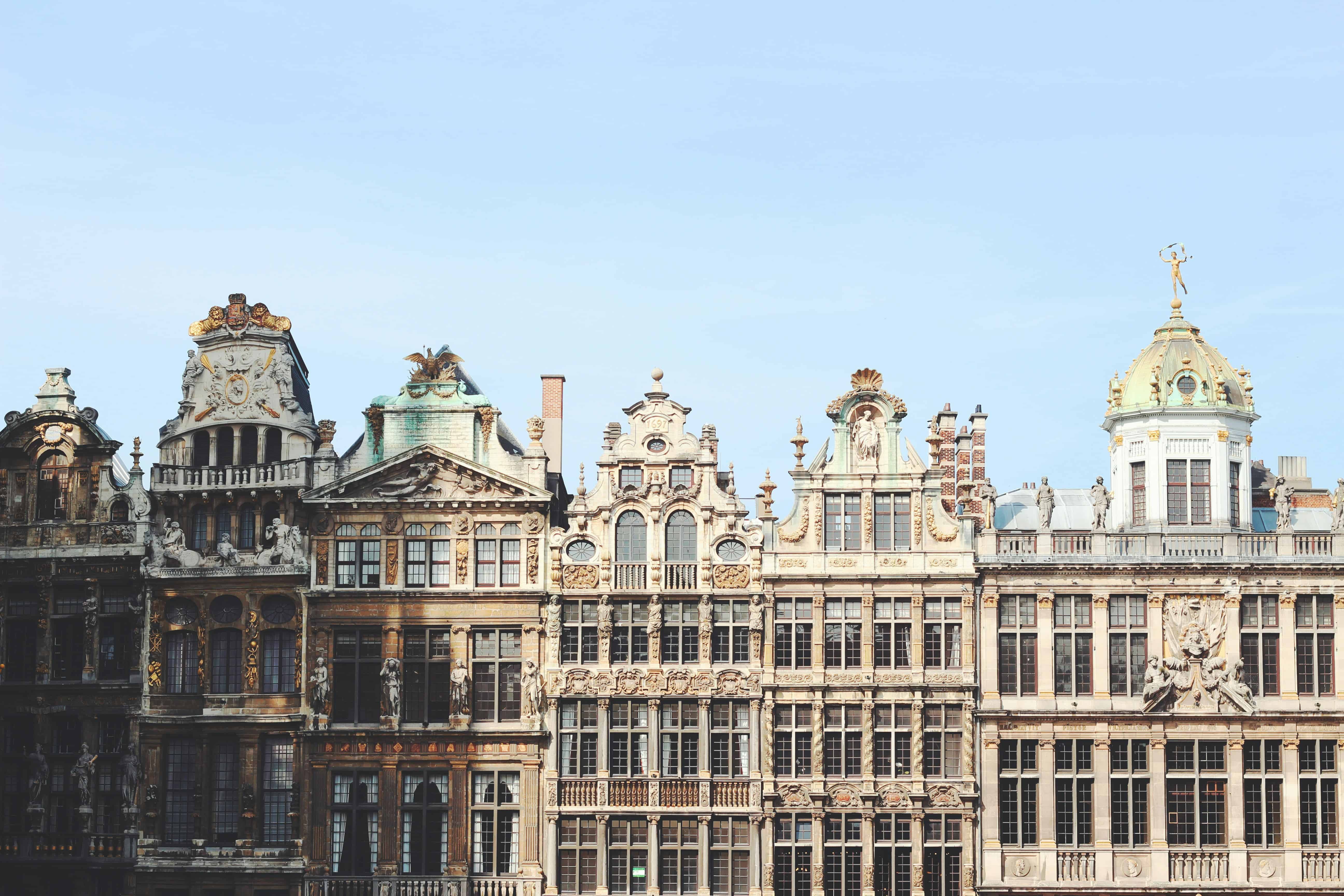 Historic guild houses on Brussels' Grand-Place, Belgium