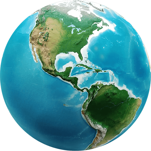 Illustration of Earth showing global network coverage